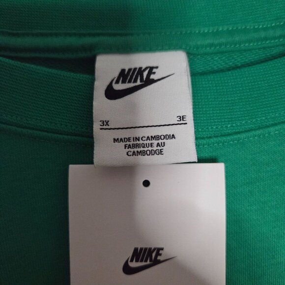 Nike Womens Green Crewneck Sweatshirt 3X Just Do It Logo Cotton Blend Made In Ca - Picture 5 of 7